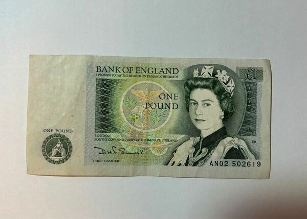 【海外古銭まとめ】イギリス　エリザベス女王　1ポンド紙幣