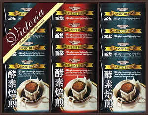 春の贈り物ギフト　酵素焙煎ドリップコーヒーセット ビクトリア珈琲 クラシックブレンド(7g)×8、エクセレントブレンド(7g)×4