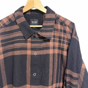 ONLY & SONS オンリーアンドサンズ ネルシャツ チェック ブラック ブラウン ストリート オーバーサイズ ビッグシルエット XXL