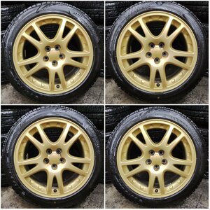 ★ゴリ溝品★BRIDGESTONE VRX3 ’21年 225/45R17 スタッドレス ホイール スバル GDB 純正 17×7.5JJ +53 100-5H【他商品と同梱歓迎】