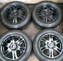 ★中古品★GOODYEAR ICENAVI 6 195/65R15 20年製 スタッドレスタイヤホイールセット 15×6J +43 114.3-5H ブラック【他商品と同梱歓迎】_画像1