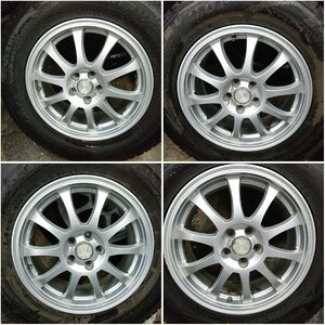 ★バリ山★DUNLOP WINTERMAXX SJ8 215/70R16 2021年製 スタッドレス ホイールセット 16×6.5J+48 100-5H【他商品と同梱歓迎】