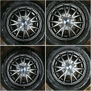 ★中古品★YOKOHAMA iceGUARD IG60 2021年製 スタッドレスタイヤホイールセット 155/80r13 13×4.00Ｂ 100-4H【他商品と同梱歓迎】