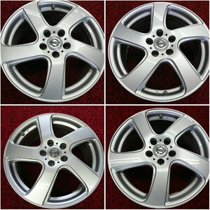 ★中古品★NISSAN 日産 純正 18インチアルミホイール 4本セット 5本エアロスポーク 18×7.5J +45 114.3-5 【他商品と同梱歓迎】