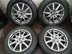 ★中古品★DUNLOP WINTERMAXXWM01 195/65R15 18年製スタッドレスタイヤ マナレイスポーツ Eurospeed 15×6J+45 114.3-5H【他商品と同梱歓】