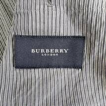 極美品 シルク製 バーバリーロンドン BURBERRY LONDON メンズ テーラードジャケット スプリング サマー ビジネス 絹 ストライプ サイズL_画像7