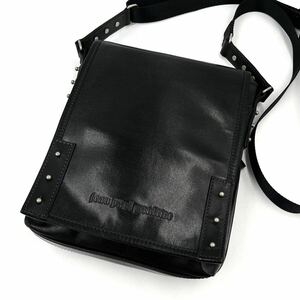 1 jpy [ beautiful goods * hard-to-find goods ] Jean-Paul Gaultier Jean Paul Gaultier shoulder bag sakoshu diagonal .. men's Logo leather original leather black 