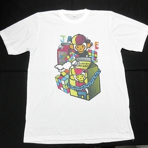 【送料無料】 新品 ジャングルエイプ JAPE ジェイプ 半袖Tシャツ サル ヒップホップ ラップ ギャング ローライダー 白 メンズXSサイズBT042