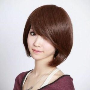  dark brown wig Short Bob Karl ... front . Sara Sara to coil . net attaching diagonal medical care for wig adult pretty wig wig 