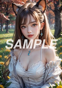 1円スタート AC44a 高画質 AI イラスト アート ポスター 写真 セクシー かわいい 女の子 美女 コスプレ 美人 猫耳 美脚 巨乳 お尻 グラビア