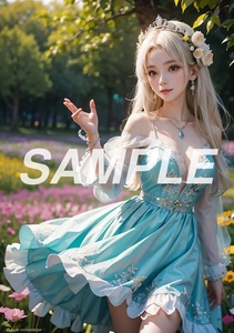 AC39a 高画質 AI イラスト アート ポスター 写真 セクシー 主観 かわいい 女の子 美女 コスプレ 美人 花 金髪 美脚 巨乳 お尻 グラビア