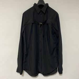 美品 BLACK COMME des GARCONS ポリ バックル ブラック シャツ L ブラック コムデギャルソン パラシュート poly