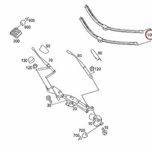 GL X164 GL550 Mクラス W164 ML350 ML350D ML500 ML550 ML63_AMG ワイパーブレード フロント 左右セット メルセデス ベンツ 左ハンドル車用の画像2