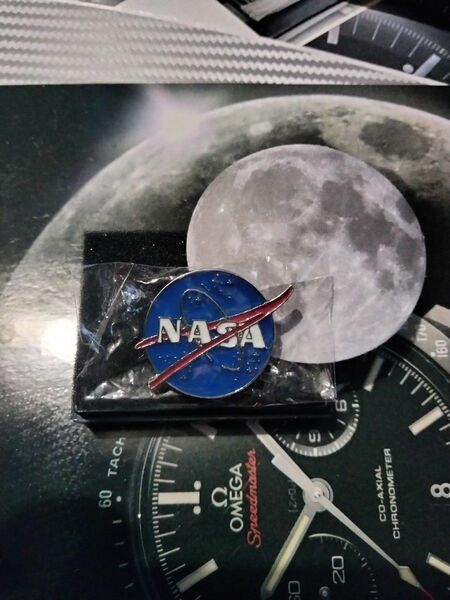 NASA 公式デザイン 米航空宇宙局ピンバッチ月面着陸　アポロ計画　◆ピンズ ◆ケースイン！