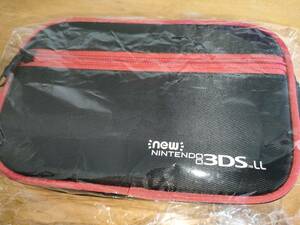 new　NINTENDO　3DSLLポーチ 美品 レッド・ブラック　ほぼ未使用　犯罪者対策品