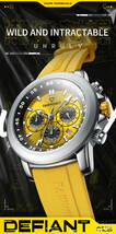 【YELLOW】メンズ高品質腕時計 海外人気ブランド MARK FAIRWHALE スポーツ クロノグラフ 防水 クォーツ式 ラバーバンド_画像5