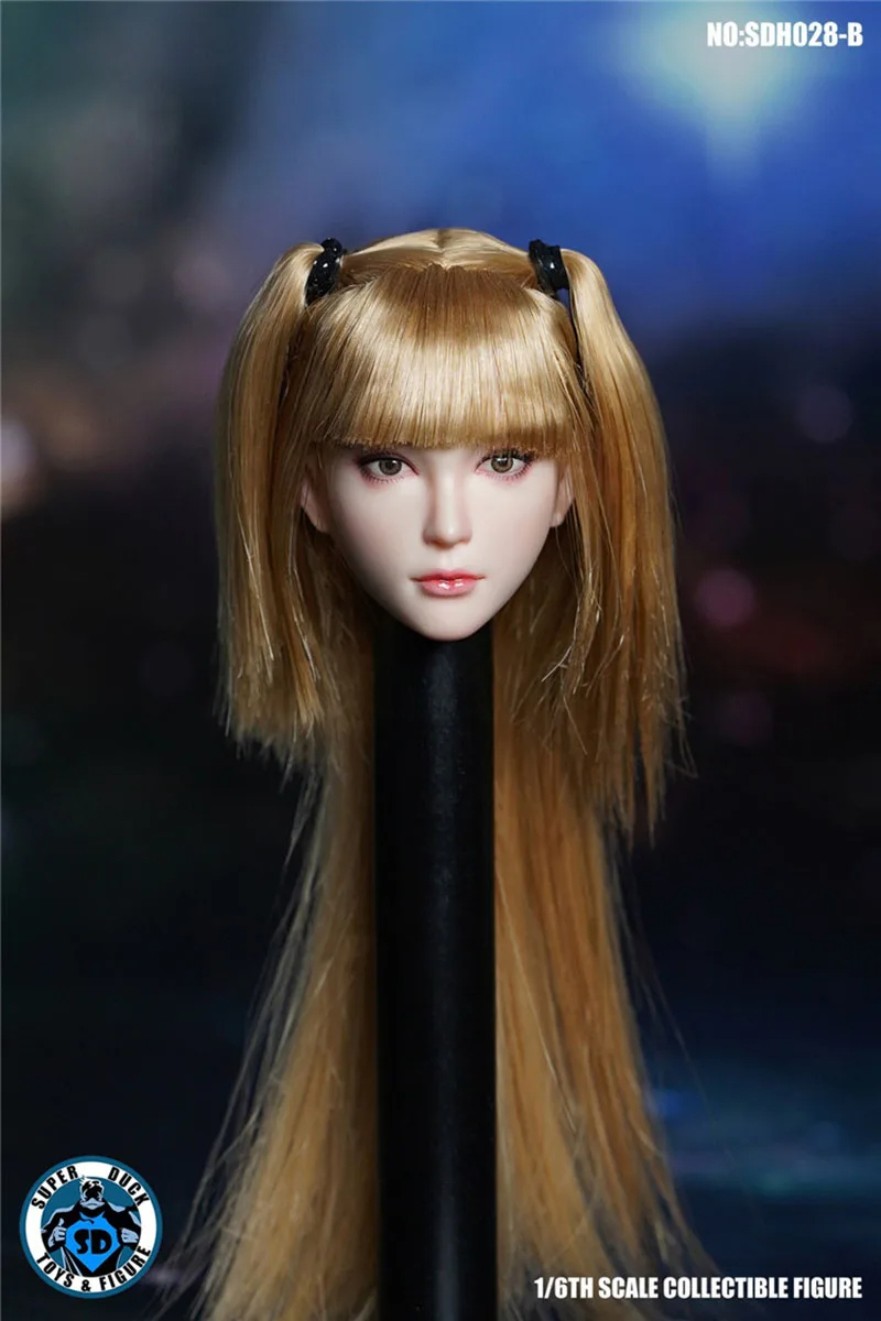 [Scale 1/6] Replacement head for action figures, universal, custom, long hair, straight hair, twin, blonde, female, Western, 12 inch, PVC, doll, Character Doll, Custom Doll, others