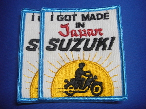 ビンテージ ★ 70s SUZUKI ワッペン ★ 旧車 GT750 GS400 ハスラー GT380 gt400 japan ビンテージ 刺繍パッチ デッドストック 当時物