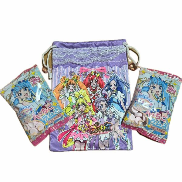 映画　ドキドキプリキュア　巾着　ひろがるスカイプリキュア　いちごラムネ　2個