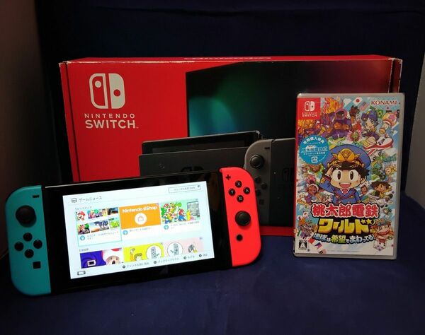 【桃太郎電鉄ワールド付き！】 Nintendo Switch 本体 ネオンブルー レッド ニンテンドースイッチ