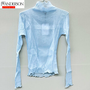 【73715BS】未使用・アウトレット処分品　JW ANDERSON ジェイダブリュ アンダーソン　FRILLED HEM PLEAT TOP　長袖　TP0022 ライトブルー