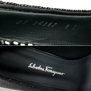 1円～！【73699-1BS】未使用・アウトレット処分品 Salvatore Ferragamo/フェラガモ スパンコール パンプス ハイヒール 黒 8（約25.5cm）の画像6