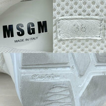 【NK-1】中古　MSGM エムエスジーエム　ロゴ ハイカット スニーカー　イタリア製　白　レディース 38（約24cm）_画像6