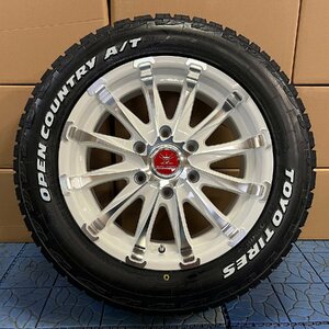 車検対応 ハイエース レジアスエース 17インチ タイヤホイールセット BD12 TOYO オープンカントリー AT 215/60R17 1台分 ホワイトレター