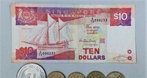 シンガポールドル 10ドル旧紙幣、硬貨コイン まとめ出品　合計21ドル80セント_画像2