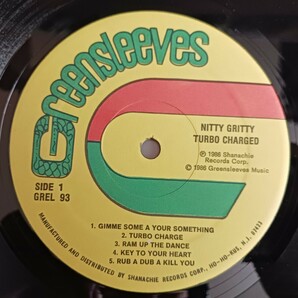 NITTY GRITTY『TURBO CHARGED』US盤輸入LPレコード / GREENSLEEVES / SHANACHIE / GREL 93 / PRINCE JAMMY / JAMMY'S / STEELIE & CLEVIE の画像3