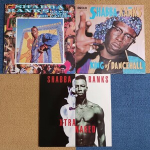 SHABBA RANKS 輸入盤LPレコード３枚セット『X-TRA NAKED』『RAPPIN' WITH THE LADIES』『KING OF DANCEHALL』