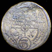 1699年 ドイツ シレジア ヴュルテンベルク=エールス公国 1グロッシェル銀貨_画像1