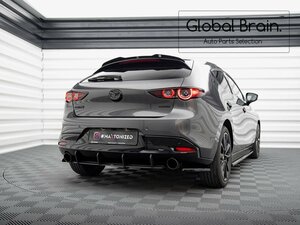 マツダ3 MAZDA3 ファストバック リア ルーフ スポイラー / ウイング トリム エクステンション ディフューザー キャップ