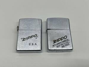 #3787A Zippo ジッポー オイル ライター 2点セット シルバー USA 本体のみ 着火未確認 破損有品込 現状保管品 