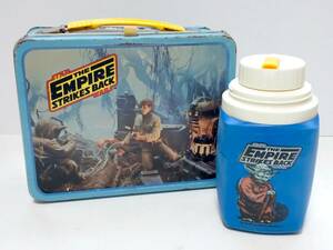 1980 year STAR WARS Star Wars The Empire Strikes Back Thermos made tin plate made lunch box & flask dozen Bay da- Yoda mei The force that time thing 