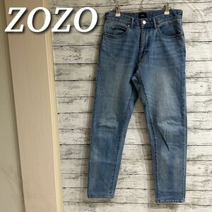 ZOZO ゾゾ　ストレッチデニムパンツ　ジーンズ　ジーパン　テーパード　ブルー系