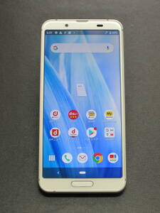 【中古】 docomo シャープ AQUOS sense3 SH-02M シルバーホワイト 制限○ SIMロック解除済 ②