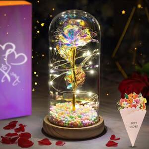  large price decline flower light rose artificial flower shines LED light attaching memory day Valentine birthday Mother's Day Christmas . job celebration gift ( pink )