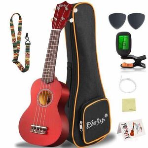 free shipping new goods soprano ukulele beginner kit ( soft case & tuner attaching )21 -inch 