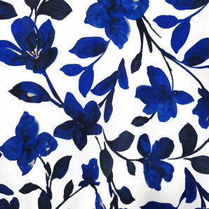 ★DO CLASSE 青い花柄 白 カットソー トップス ハイネック 7分袖 M 美品の画像4