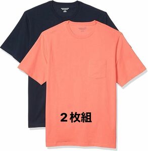 [Amazon Essentials] 2枚組 Tシャツ ポケット付き半袖メンズ S