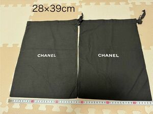 ⑭28×39 シャネル CHANEL 布袋 シューズ 袋 保存袋 靴 巾着 巾着袋 ブラック