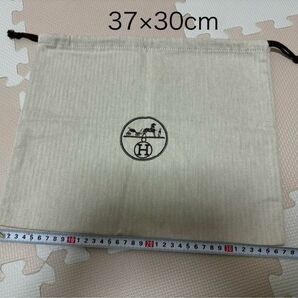 ④37×30 HERMES エルメス　保存袋　巾着袋　バック袋 袋 布袋 付属品 巾着布袋 ヘリンボーン 