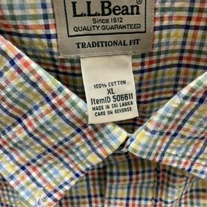 エルエルビーン L.L.BEAN サイズ XL コットン クレープシャツ 半袖 胸ポケット メンズ スリランカ製 チェックの画像4