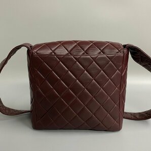 1円 極 美品 シール有 4番台 CHANEL シャネル マトラッセ ラムスキン レザー ワン ショルダーバッグ トートバッグ ボルドー 86565の画像4