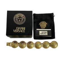 未使用保管品 保存箱 保存袋付 VERSACE ヴェルサーチ メデューサ コイン モチーフ ブレスレット バングル アクセサリー ゴールド p0025_画像3