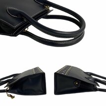 ほぼ未使用 カード付 YVES SAINT LAURENT イヴサンローラン カットアウト ロゴ YSL レザー 2way ハンドバッグ ショルダーバッグ 17137_画像7