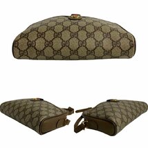 ほぼ未使用 GUCCI オールドグッチ グッチ ヴィンテージ シェリーライン GGモノグラム ロゴ レザー 本革 ショルダーバッグ ブラウン 27600_画像7