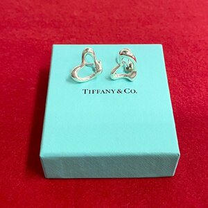 ほぼ未使用 レア TIFFANY&Co. ティファニー オープンハート ロゴ シルバー925 イヤリング アクセサリー レディース シルバー 30993