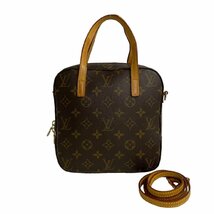 極 美品 LOUIS VUITTON ルイヴィトン スポンティーニ モノグラム レザー 本革 2way ハンドバッグ ショルダーバッグ ブラウン 67690_画像4